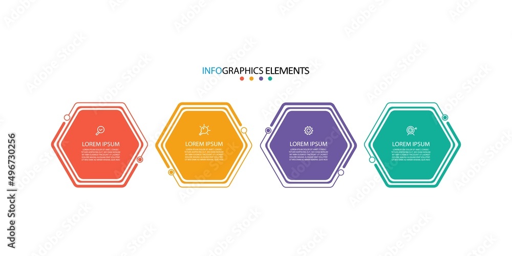 Infographic vector design template with icons and 4 options or steps ...