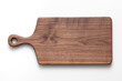 Handmade black walnut wood cutting board on white background. Handmade wooden chopping board. wooden chopping board isolated