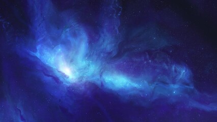Wall Mural - Deep blue galaxy with flying stars
