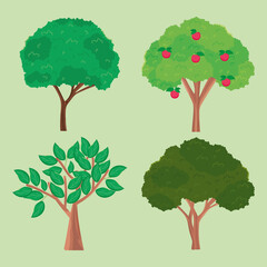 Wall Mural - trees icon set