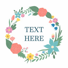 Round Flower Frame For Text