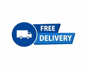 Wall Mural - free delivery. badge with truck. vector stock illustrtaion.