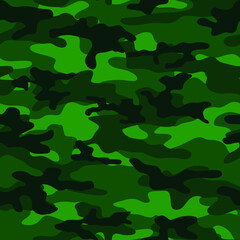 Canvas Print - Green camouflage. Military pattern. Vector shape.