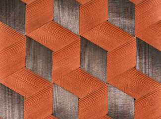 Wall Mural - Geometric zigzag background of gray-brown color close-up