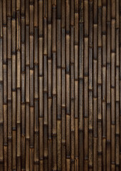 Wall Mural - Textural detail of vertical dark brown bamboo close-up