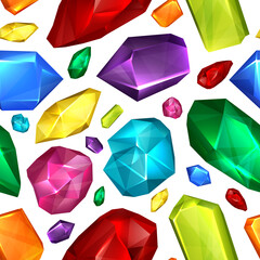 Wall Mural - jewel pattern. shiny colored gems illustrations for textile design projects decent vector seamless b