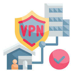 Wall Mural - vpn flat icon