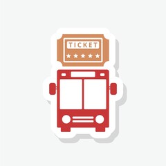 Wall Mural - Bus ticket sticker icon isolated on white background