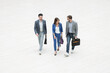 © ASDF - top view.three modern business people