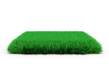 Wall Mural - green podium with grass texture - 3D rendering