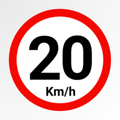 Canvas Print - Speed limit 20 sign 