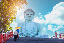 The Great Buddha Of Kamakura Daibutsu At Thai Temple - Wat Doi Prachan Mae Tha, Lampang Thailand Travel Landmark.