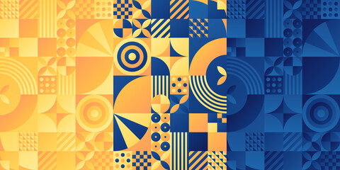 Yellow and blue vector geometric pattern