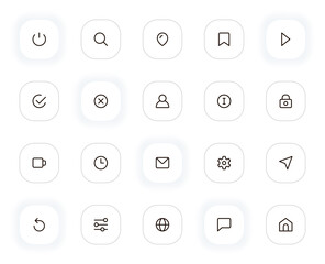 Poster - Interface essential line icons set. Editable Stroke. 24x24 Pixel Perfect.
