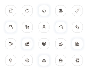 Poster - Food line icons set. Editable Stroke. 24x24 Pixel Perfect.