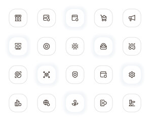 Fototapete - NFT line icons set. Editable Stroke. 24x24 Pixel Perfect.