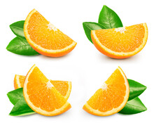 Collection Orange Fruit. Orange Set Isolated On White Background. Professional Studio Macro Shooting