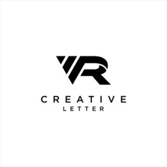 Wall Mural - initial  VR logo design, creative V letter logotype