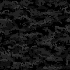 Wall Mural - Black digital camouflage seamless pattern. Vector