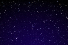 Luminous Stars On The Night Dark Blue Sky. Vector