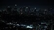 A stunning view of the Los Angeles skyline at night with lights sparkling like diamonds - static cityscape