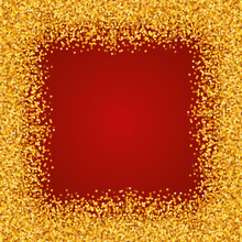 Vector Illustration Of Gold Stars Frame On Red Background
