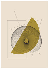 Sticker - Abstract geometric poster template.