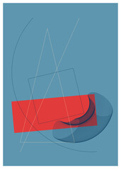 Wall Mural - Abstract geometric poster template.