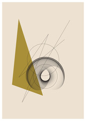 Sticker - Abstract geometric poster template.