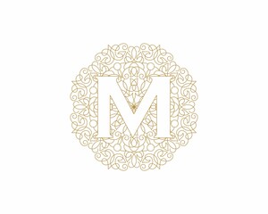 Sticker - Luxury Letter M Logo Vector 010