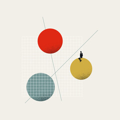 IT developer at work, vector concept. Symbol of information technology, programming application. Minimal illustration
