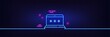 Neon light glow effect. Laptop password line icon. Cyber defence sign. Computer protection symbol. 3d line neon glow icon. Brick wall banner. Laptop password outline. Vector