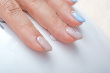 Wall Mural - Art painting of nails. Care for sensuality female. Shallow depth of field