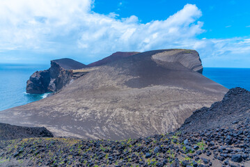 Wall Mural - Seascape of Capelinhos volcano at Faial island, Azores, Portugal