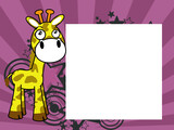 Fototapeta Pokój dzieciecy - giraffe cartoon kawaii expression picture frame background in vector format