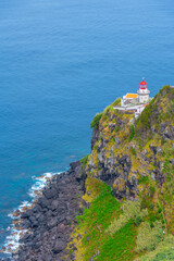 Arnel lighthouse at Sao Miguel island at the Azores, Portugal