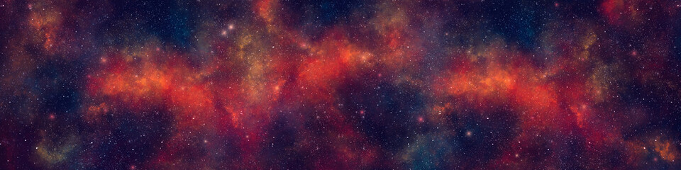 Wall Mural - nebula and stars in night sky web banner. space background.