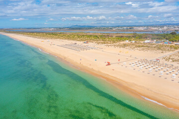 Wall Mural - Aerial view of Ilha de Tavira in Portugal