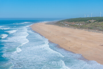 Sticker - Aerial view of North beach at Nazare, Portugal