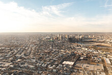 Aerial View Of The Skyline Of Newark, New Jersey, USA And The Surrounding Areas