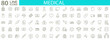 © vectorsanta - Set 80 Medecine and Health icons. Outline icons collection. Collection health care medical sign icons. Vector illustration