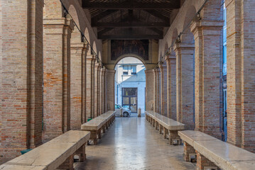 Wall Mural - Old fish market at Piazza Cavour in Rimini, Italy