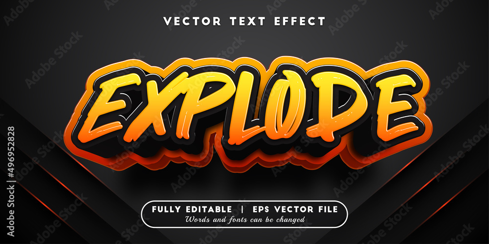 Text effects 3d explode, editable text style Stock Vector | Adobe Stock