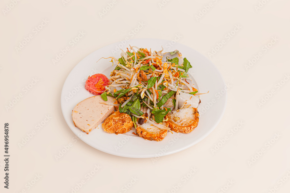 Banh Cuon, vietnamese steamed rice rolls with minced meat inside ...