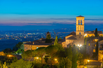 Wall Mural - Church of Santa Maria Maggiore in Italian town Assisi