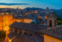 Sunset View Of Perugia From Porta Sole, Italy