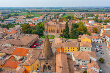 Wall Mural - Aerial view of city center of Busseto, Italy