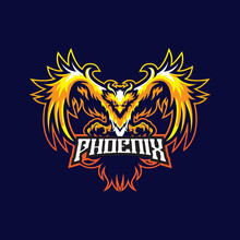 Phoenix Mascot Logo Design Vector With Modern Illustration Concept Style For Badge, Emblem And T Shirt Printing. Angry Phoenix Illustration For Sport And Esport Team.