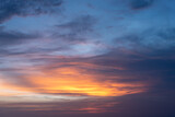 Fototapeta Natura - Dramatic twilight landscape of sunset or sunrise sky with colorful cloud.