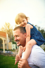 Wall Mural - The love between a father and daughter is forever. Cropped shot of a father and his adorable daughter spending time together outside.